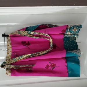 Sari Fabric Wrap Skirt, XXL